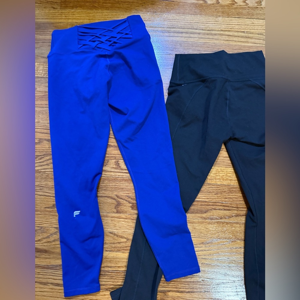 Fabletics Blue and Black Leggings Set